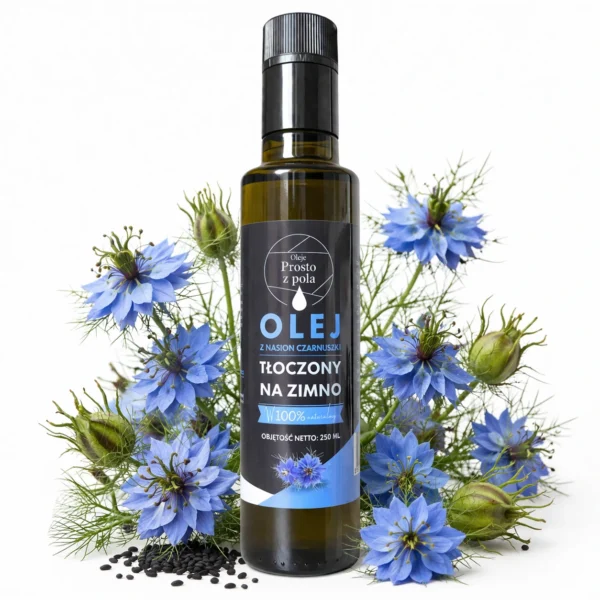 Olej z czarnuszki tłoczony na zimno Oleje Prosto z Pola – naturalny 100%