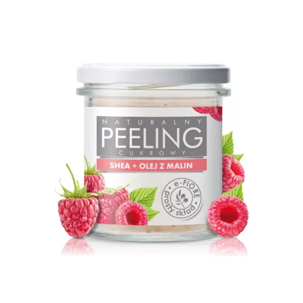 Naturalny peeling cukrowy MALINOWY z olejkiem i nasionami malin